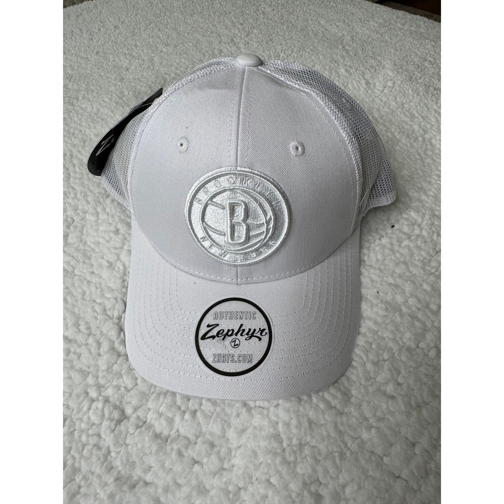 Zephyr Brooklyn Nets Trucker Hat Mens OSFA White New